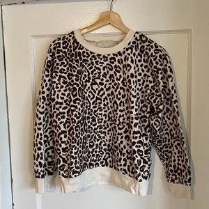 J. Crew Animal Print Fleece Sweatshirt Sz M
